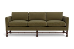 Bunny Williams Home Bamboo Sofa 80", Solid Performance Velvet/Moss