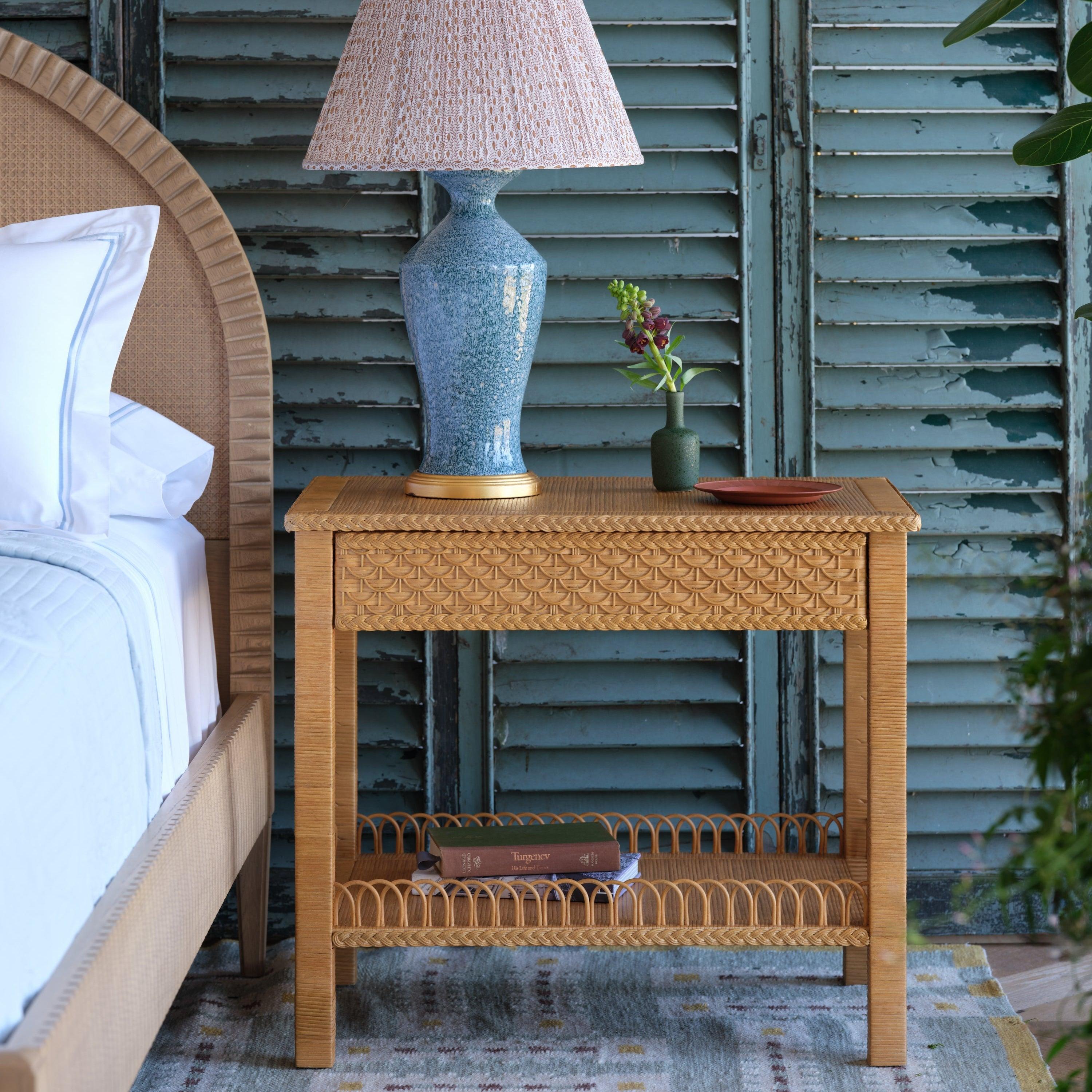 Rattan Bunny Williams Home Barbados Side Table For Sale
