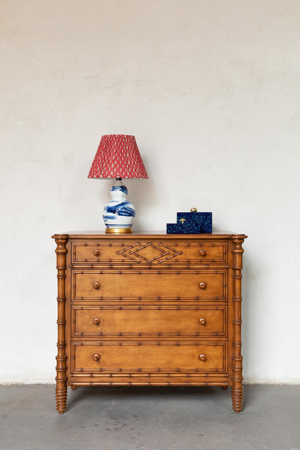 Fait main Bunny Williams Home Block Print Cranborne Lampshade 15 po. en vente