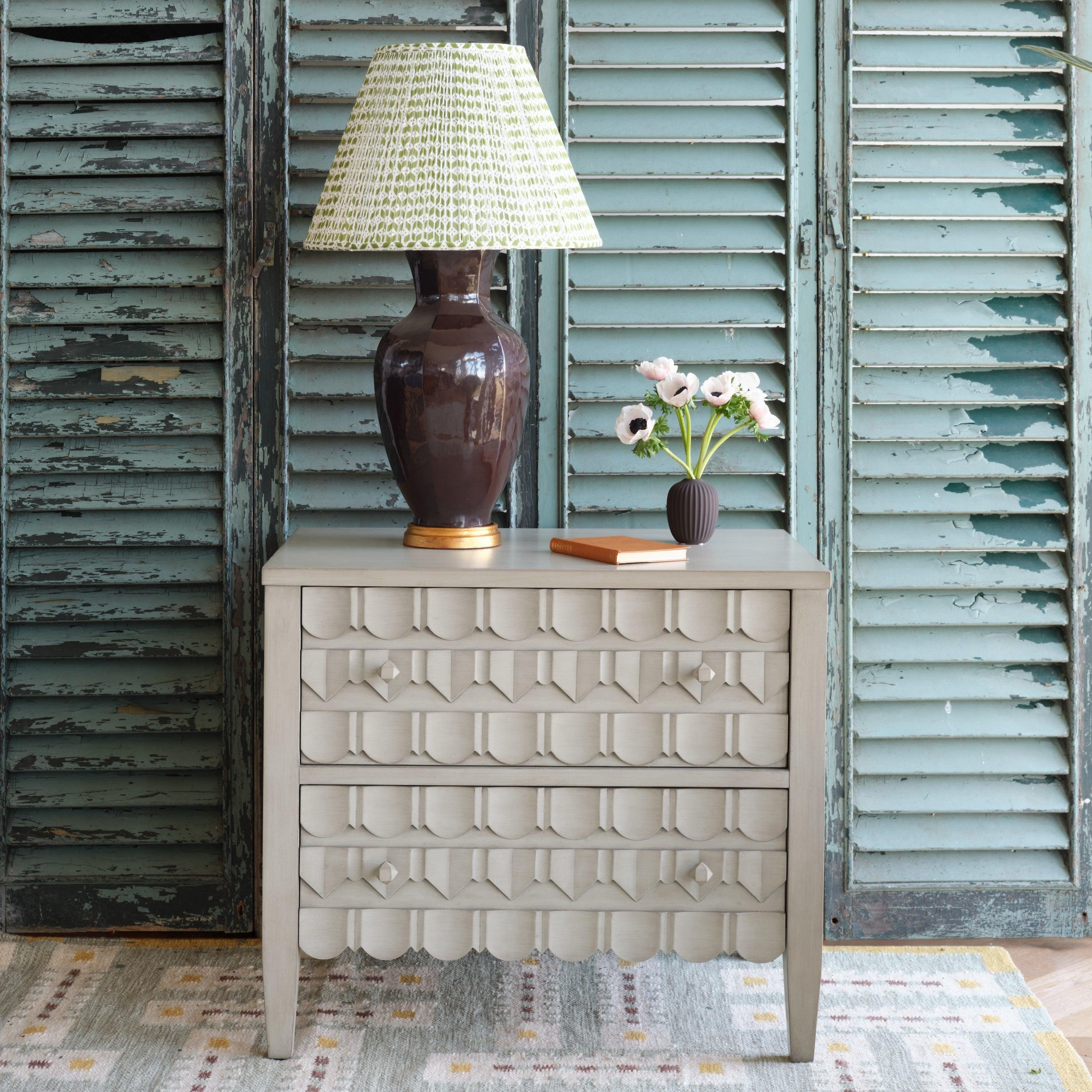 Hand-Crafted Green Fabric Lampshade, Roxbury Print, Medium, by Bunny Williams Home For Sale