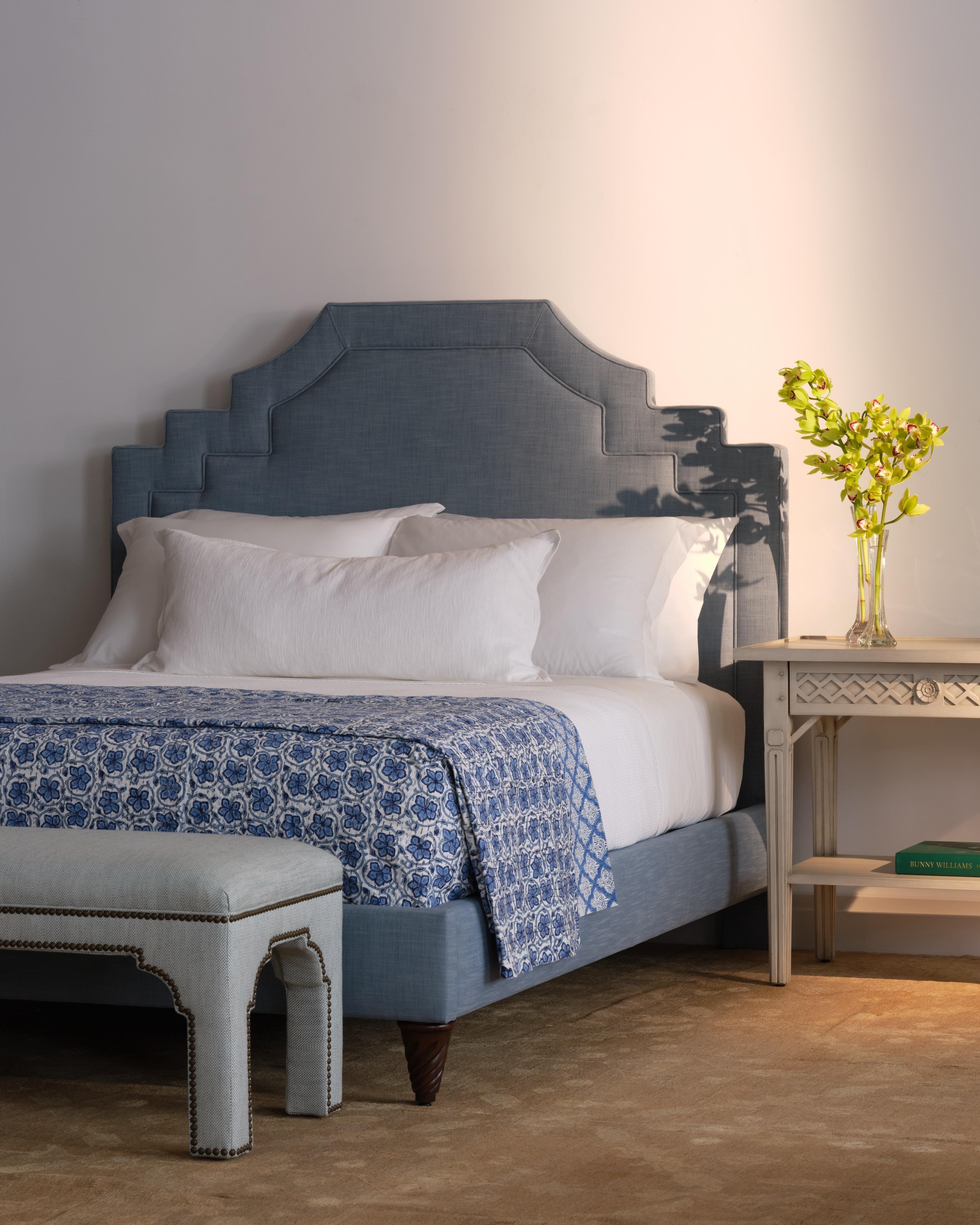 Soft, hand blocked reversible throw with stitching, made with 100% cotton. Reversible.

King Bed Coverlet: 92