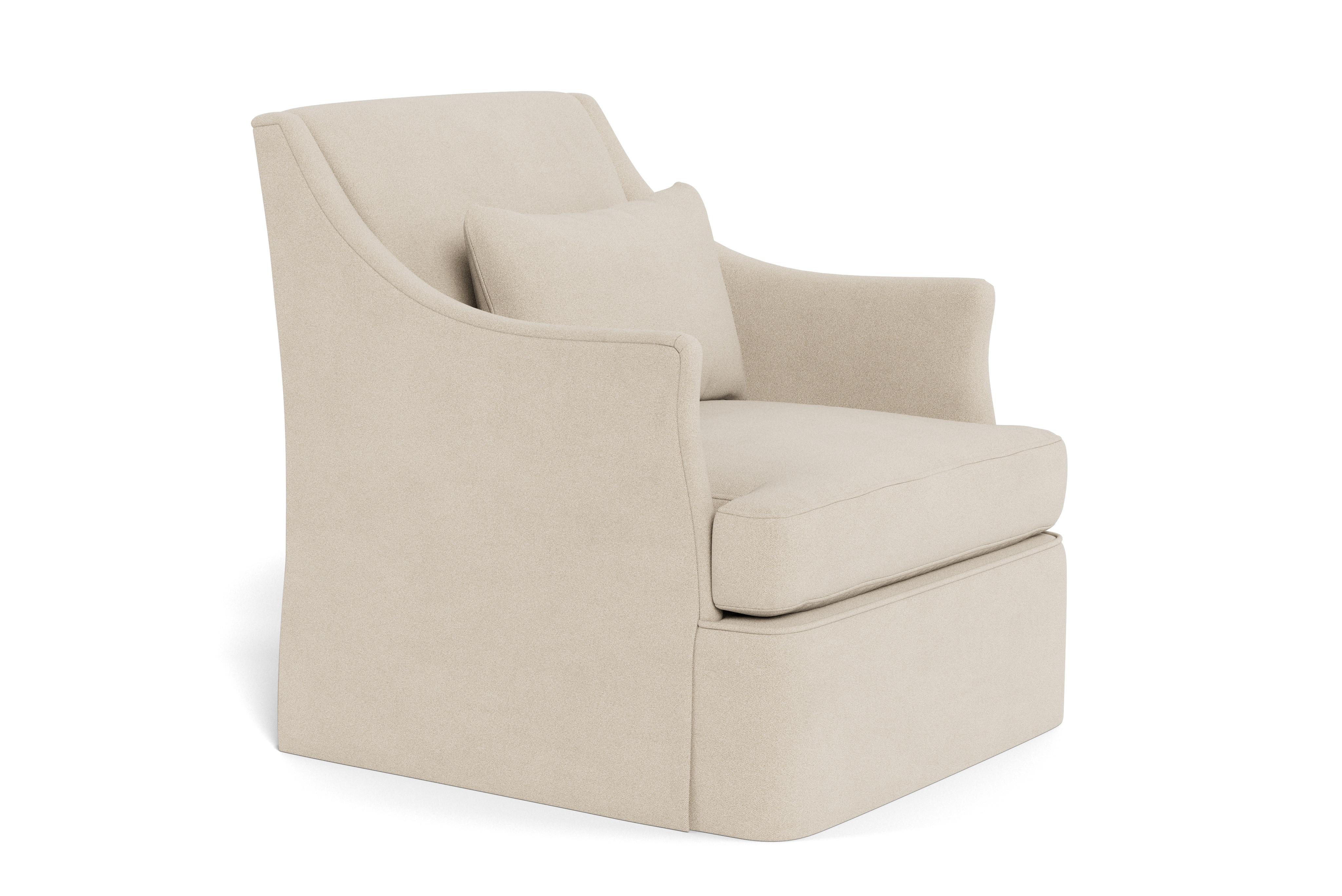 American Bunny Williams Home Bowen Armchair, Solid Linen/Oatmeal For Sale