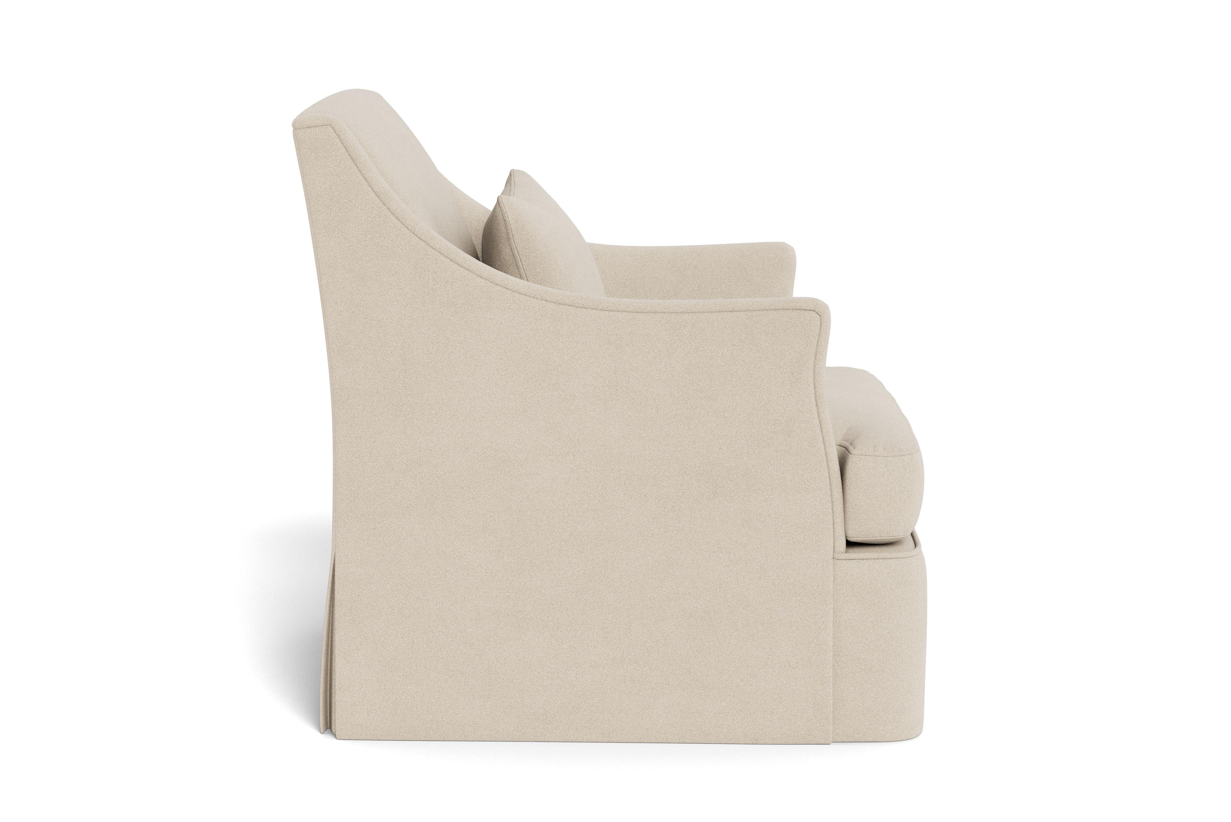Bunny Williams Home Bowen Armchair, Solid Linen/Oatmeal In New Condition For Sale In New York, NY