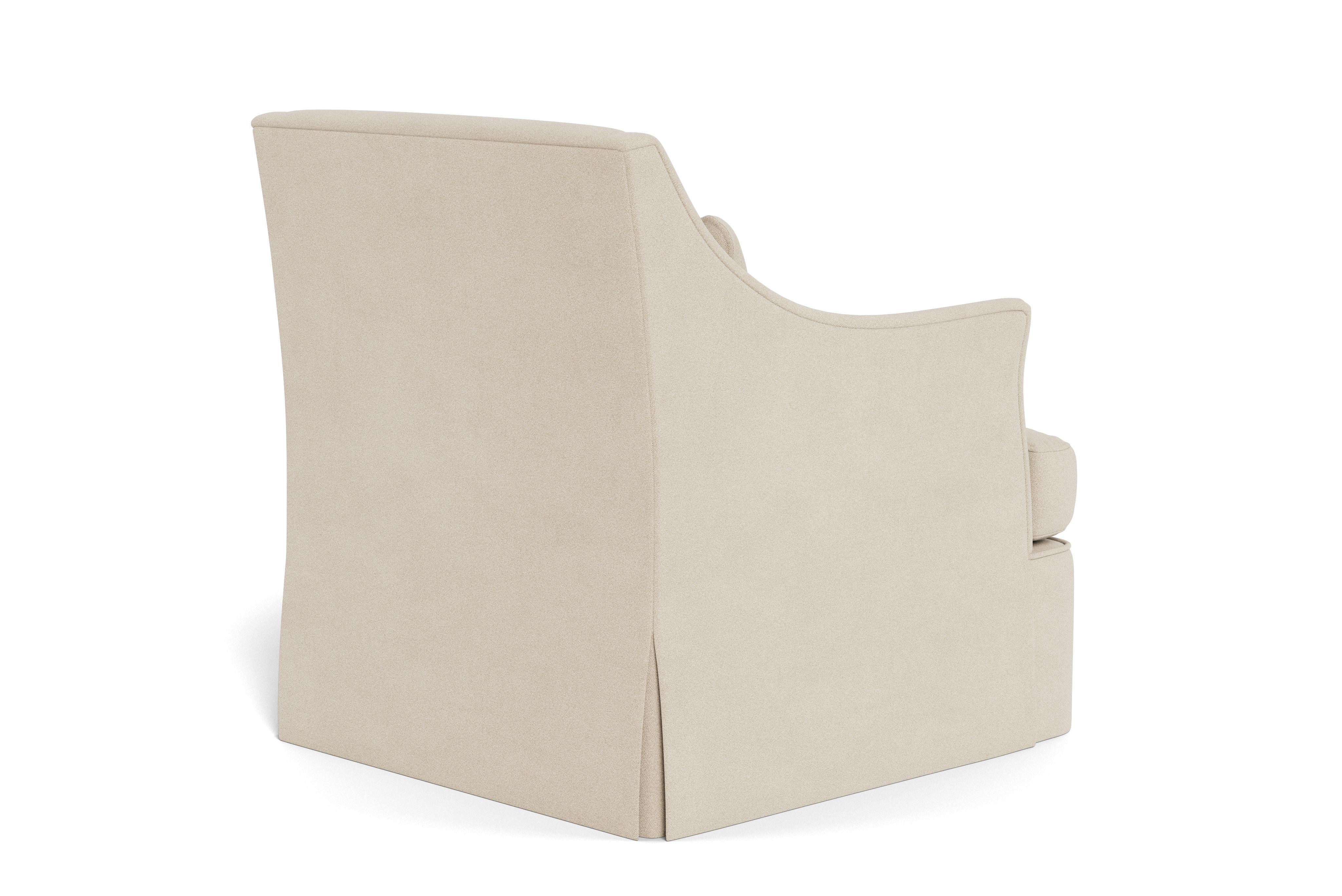 Contemporary Bunny Williams Home Bowen Armchair, Solid Linen/Oatmeal For Sale