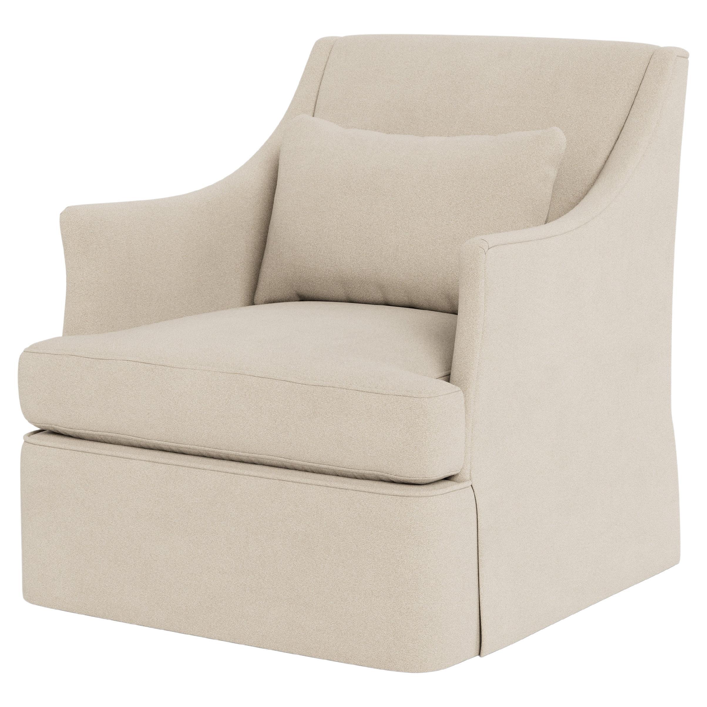 Bunny Williams Home Bowen Armchair, Solid Linen/Oatmeal For Sale