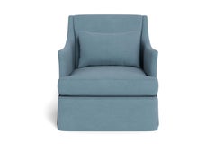 Bowen Armchair, Solid Performance Linen/Aegean, by Bunny Williams Home
