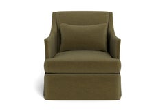 Bowen Armchair, Solid Performance Velvet/Moss, by Bunny Williams Home