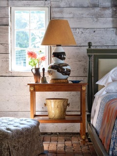 Brown Brush Stroke Ceramic Lamp, Large, by Bunny Williams Home