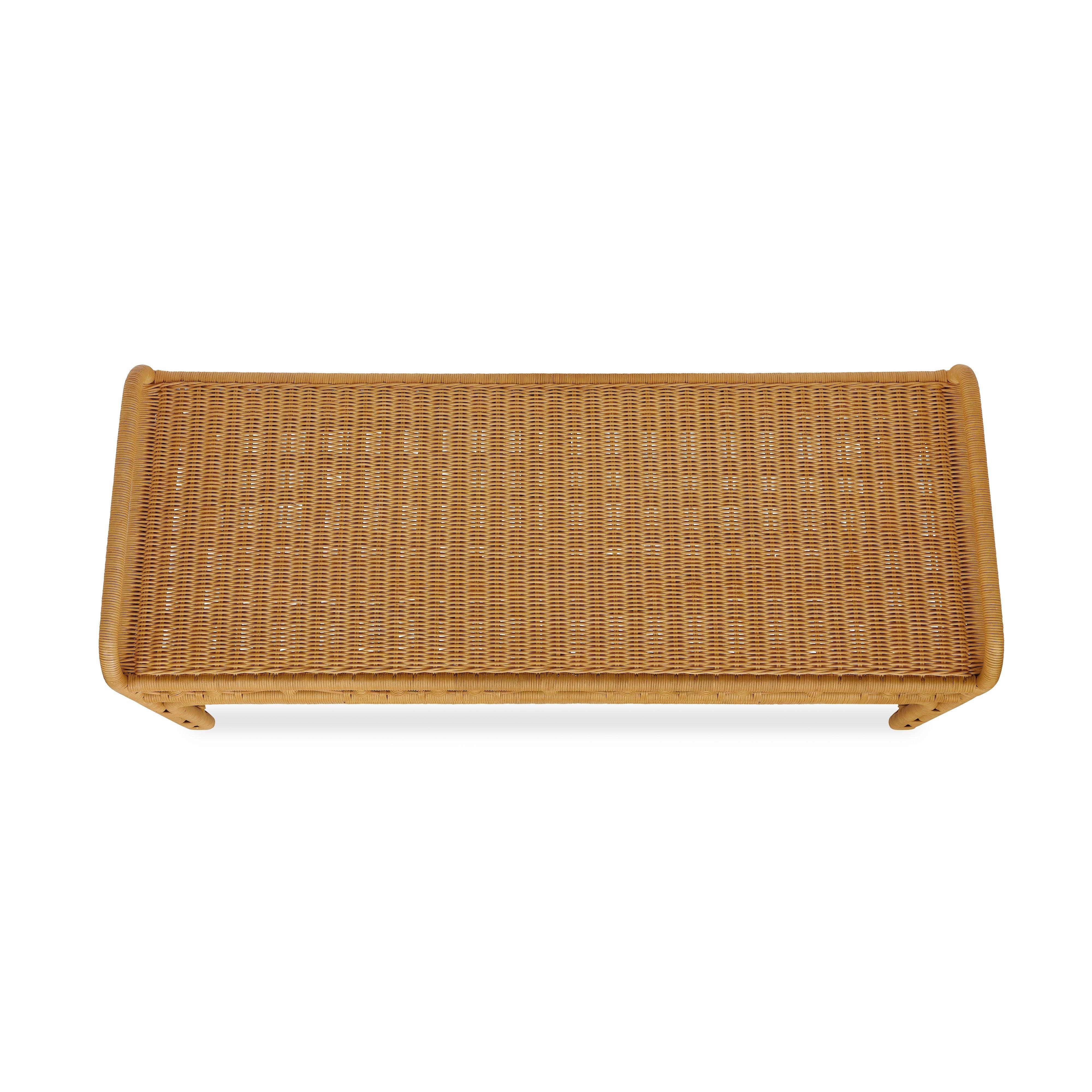 Bunny Williams Home Carlisle Rattan Bench In New Condition For Sale In New York, NY