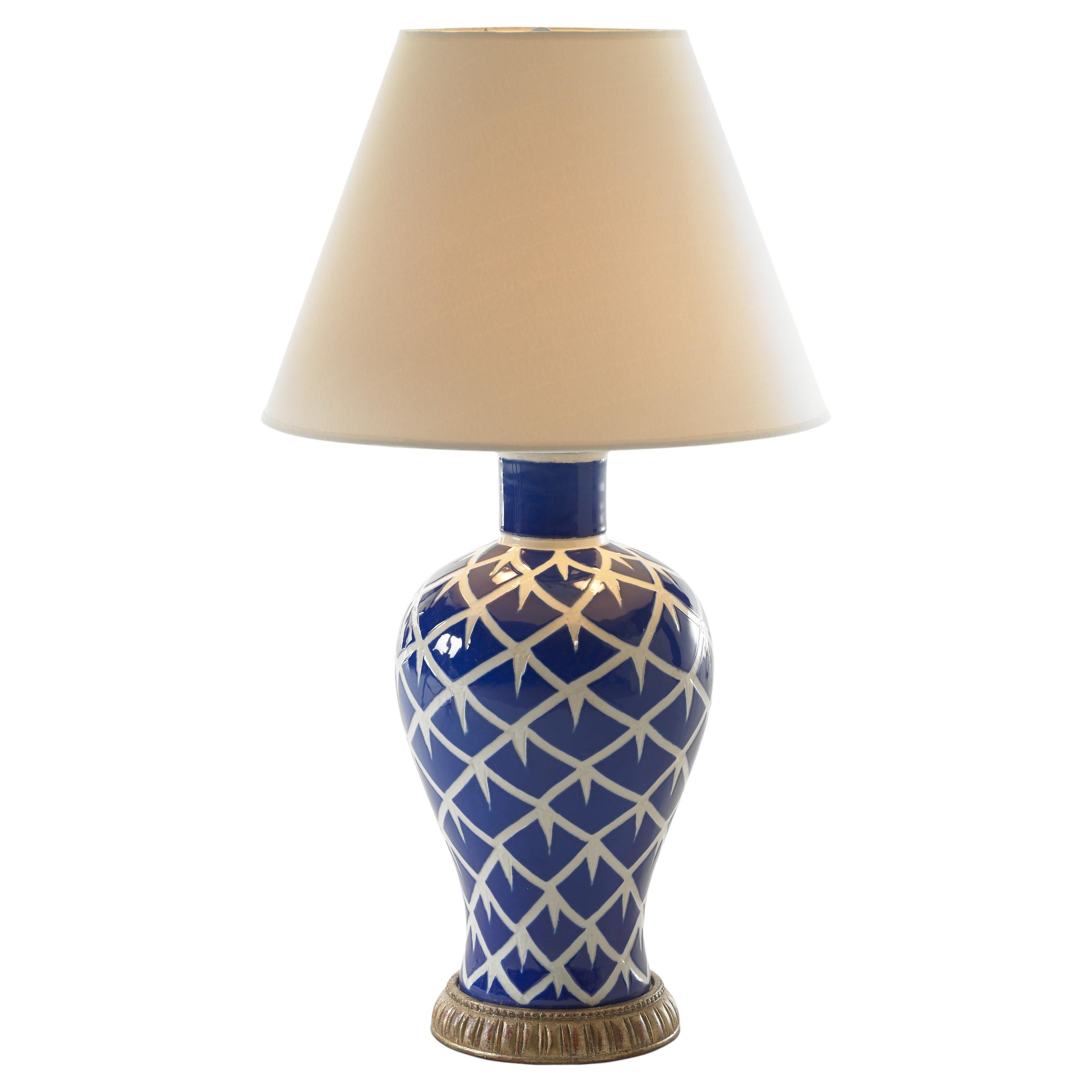 Bunny Williams Home Chicken Feather Lamp 'Blue' For Sale