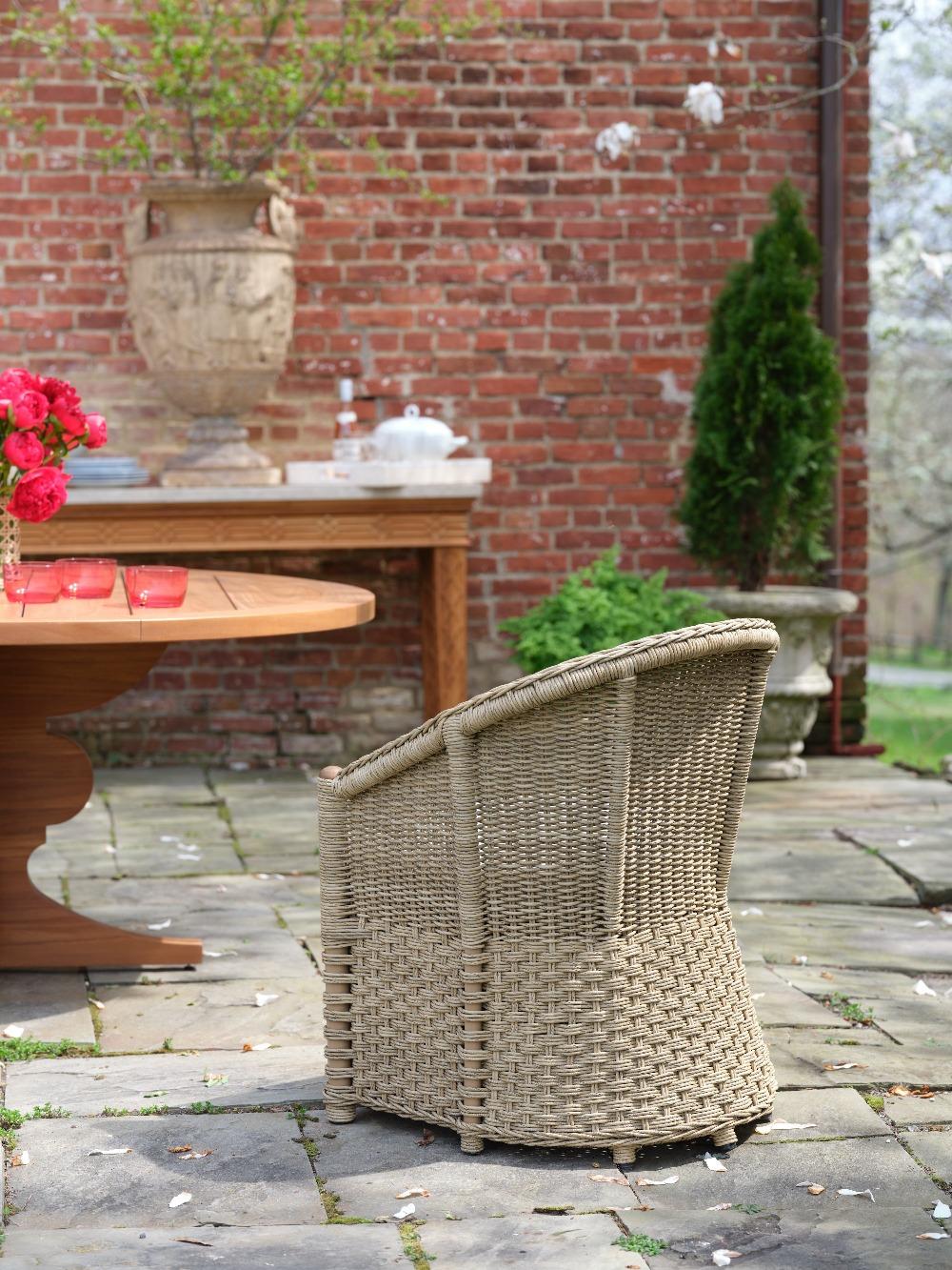 Wicker Bunny Williams Home Crofter's Outdoor Dining Chair For Sale