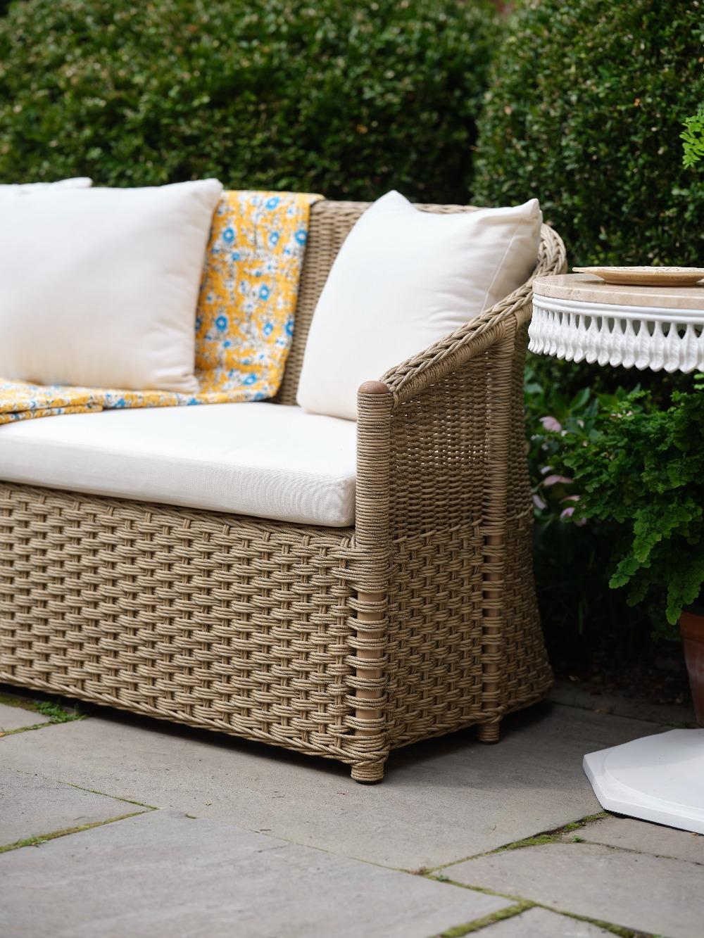 Wicker Bunny Williams Home Crofter's Outdoor Sofa For Sale