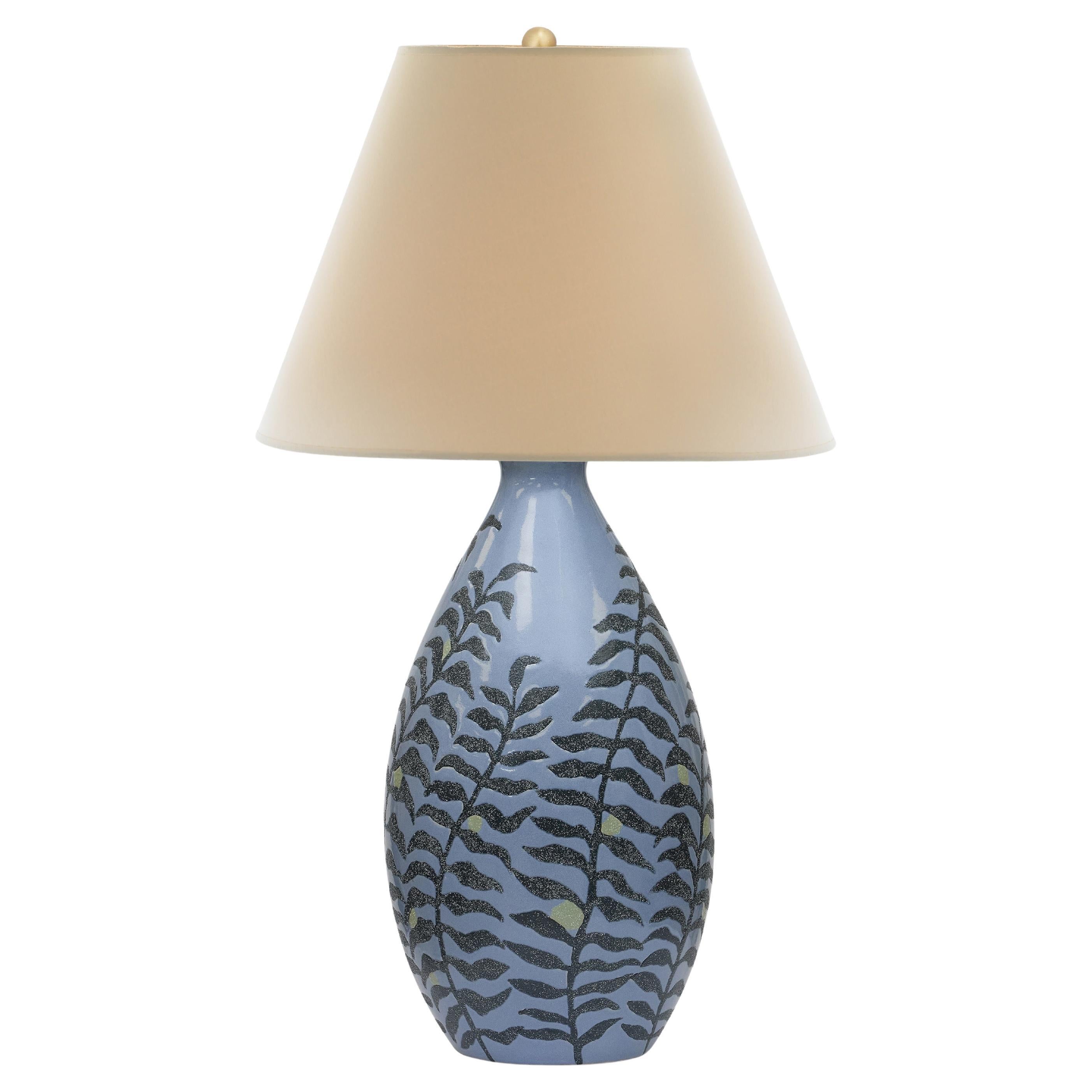 Bunny Williams Home Fern Ceramic Lamp (Blue)
