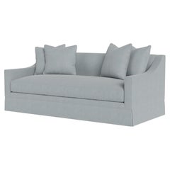 Bunny Williams Home Grant Sofa 81", Solid Performance Linen/Sky