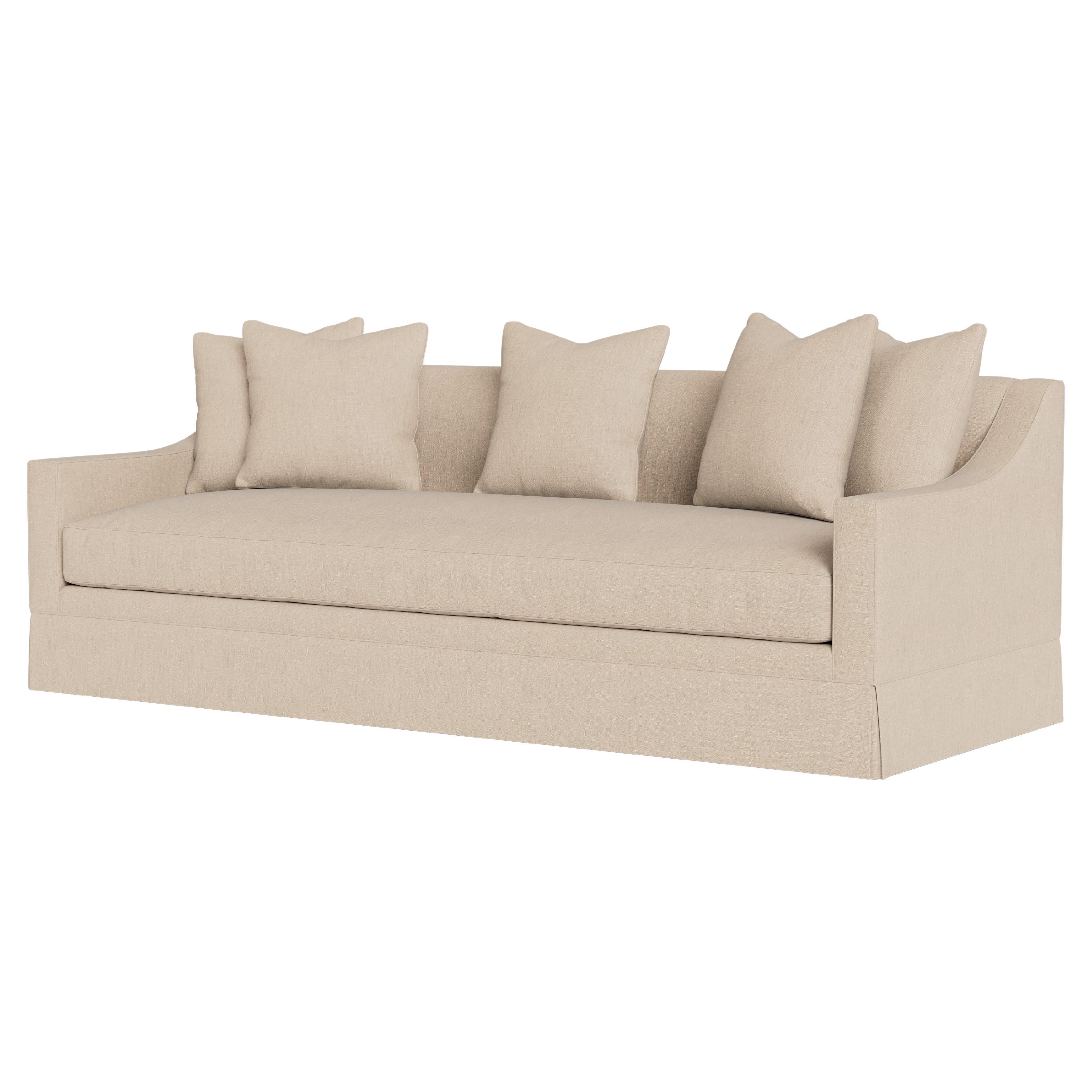 Bunny Williams Home Grant Sofa 96", Solid Performance Linen/Sand For Sale