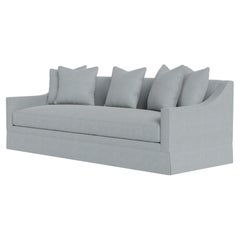 Bunny Williams Home Grant Sofa 96", Solid Performance Linen/Sky