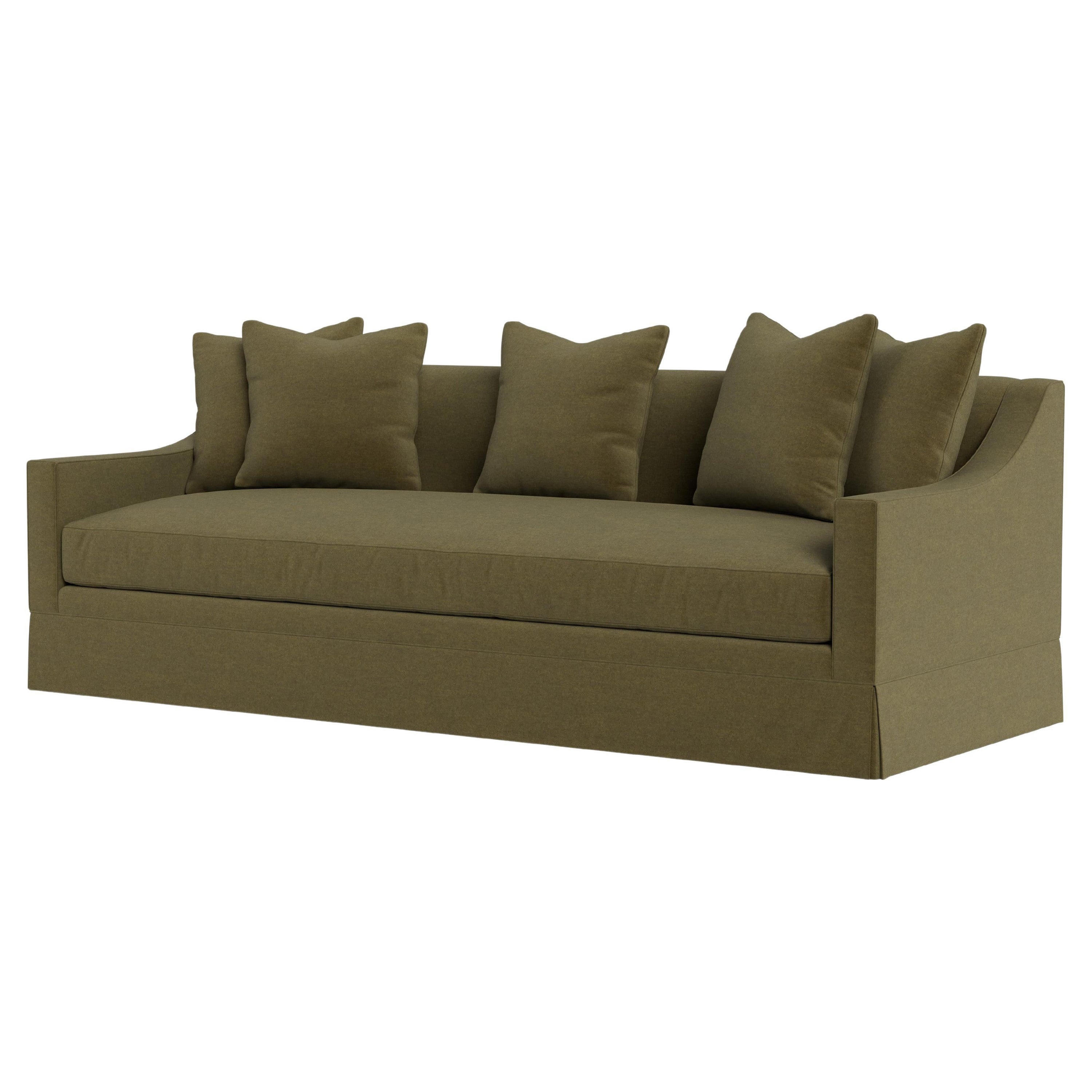 Bunny Williams Home Grant Sofa 96", Solid Performance Velvet/Moss