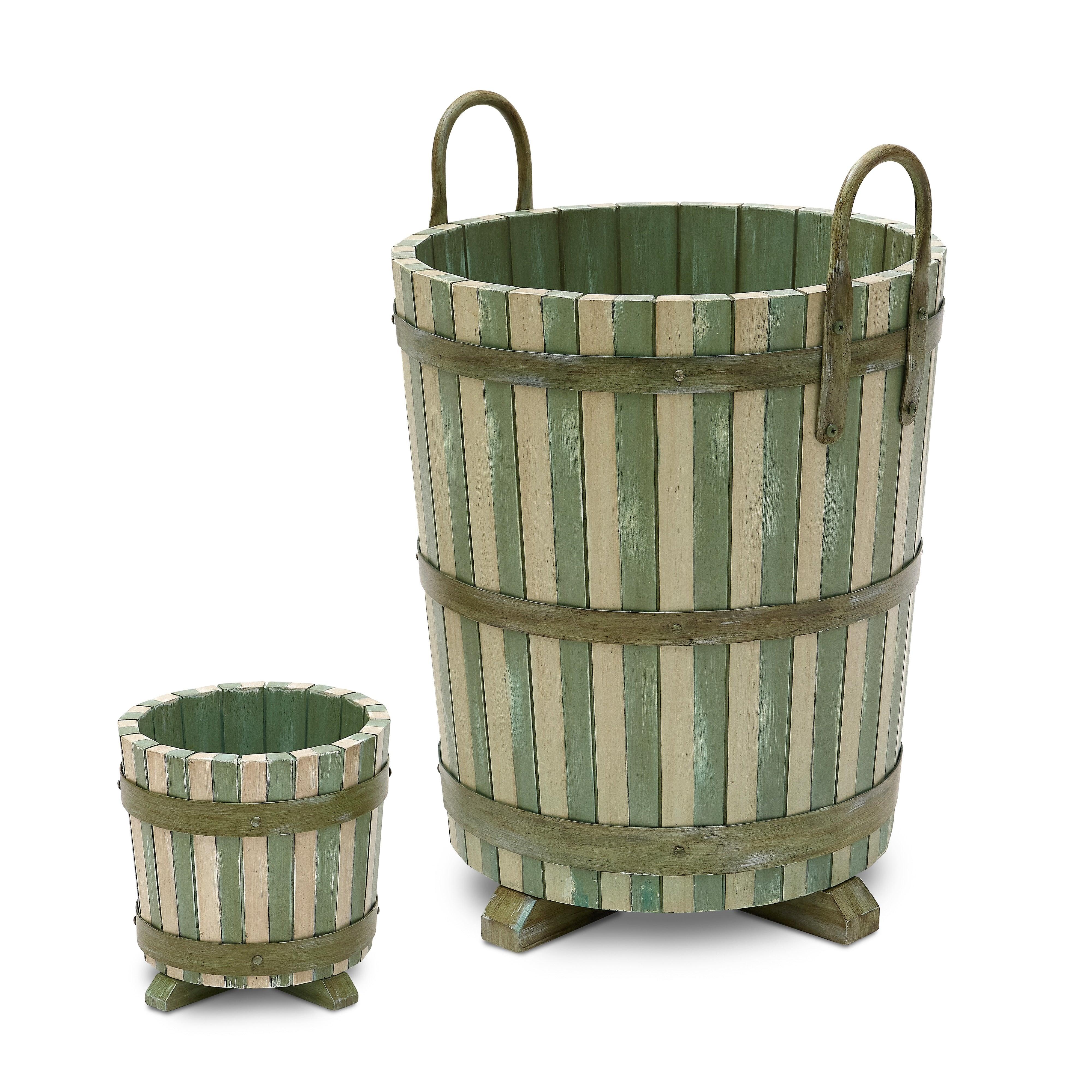 Bunny Williams Home Handbemalter Übertopf mit Streifen (Philippinisch) im Angebot