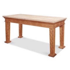 Marble Top with Teak Base Outdoor Console, Howard, by Bunny Williams Home