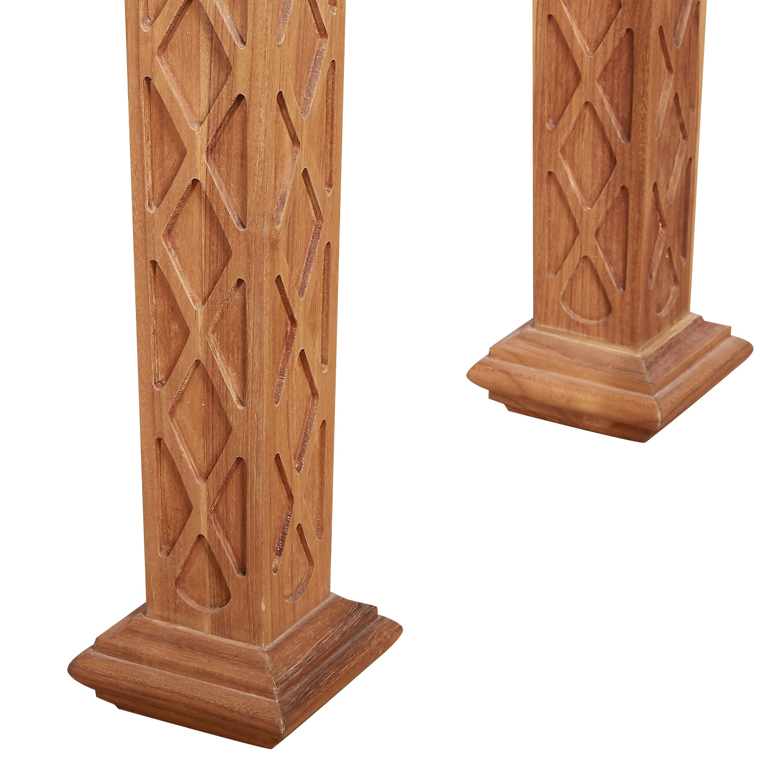 XXI secolo e contemporaneo Consolle da esterno Bunny Williams Home Howard (Teak e marmo) in vendita