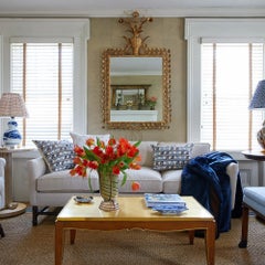 Gold Flower and Leaf Framed Mirror, Jardin, by Bunny Williams Home