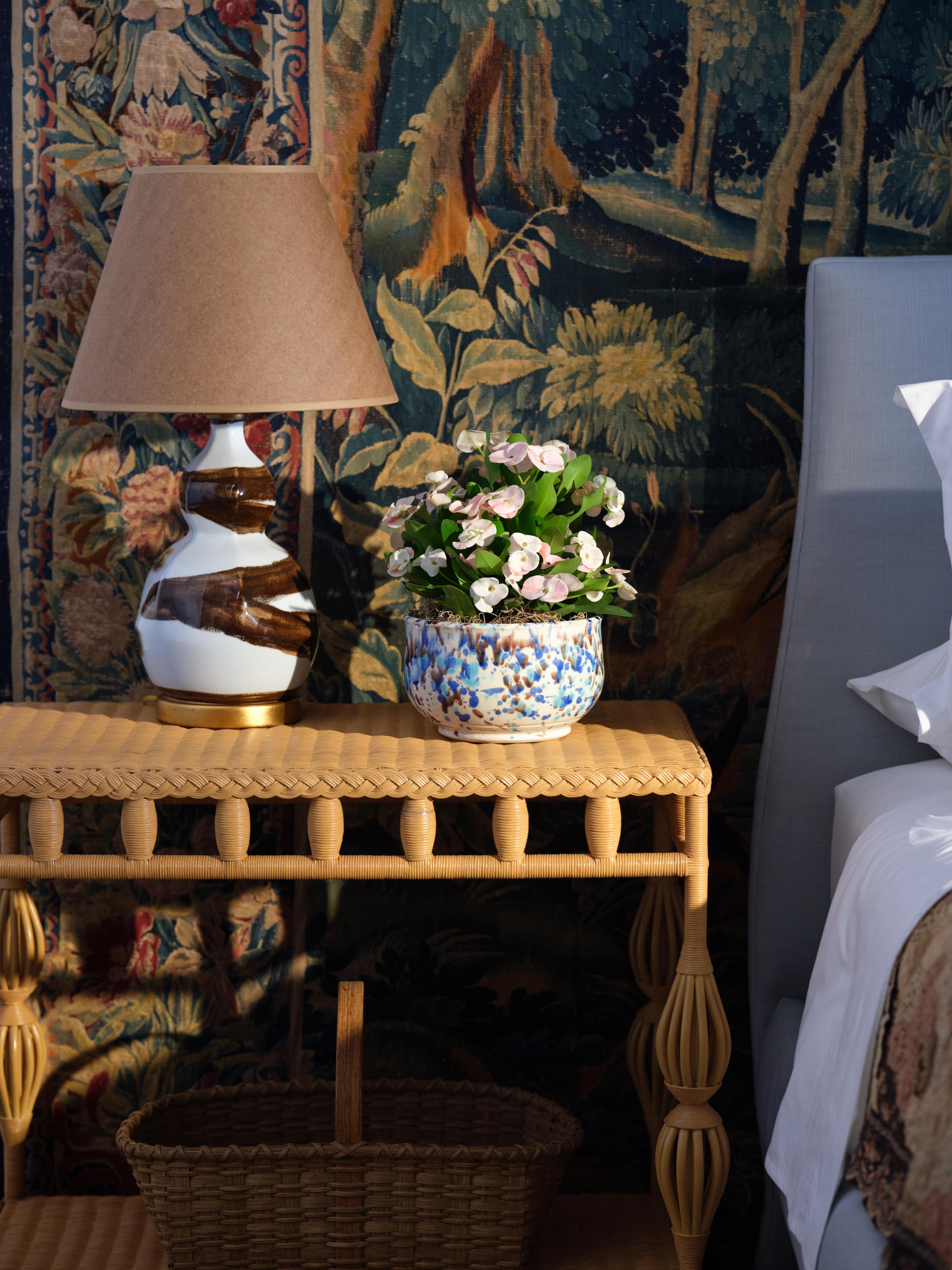 Bunny Williams Home Kenan Wicker Side Table For Sale 8