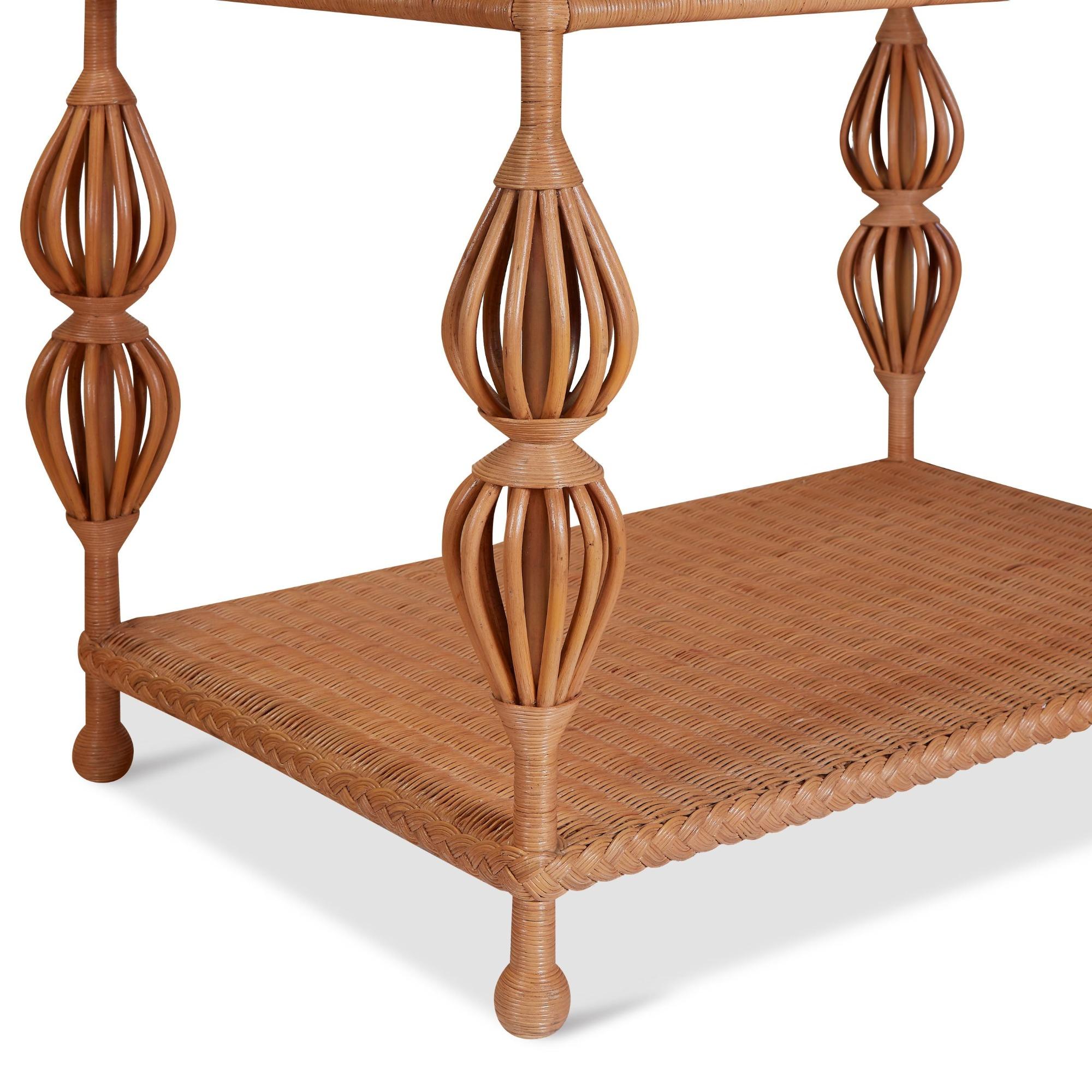 Bunny Williams Home Kenan Wicker Side Table In New Condition For Sale In New York, NY