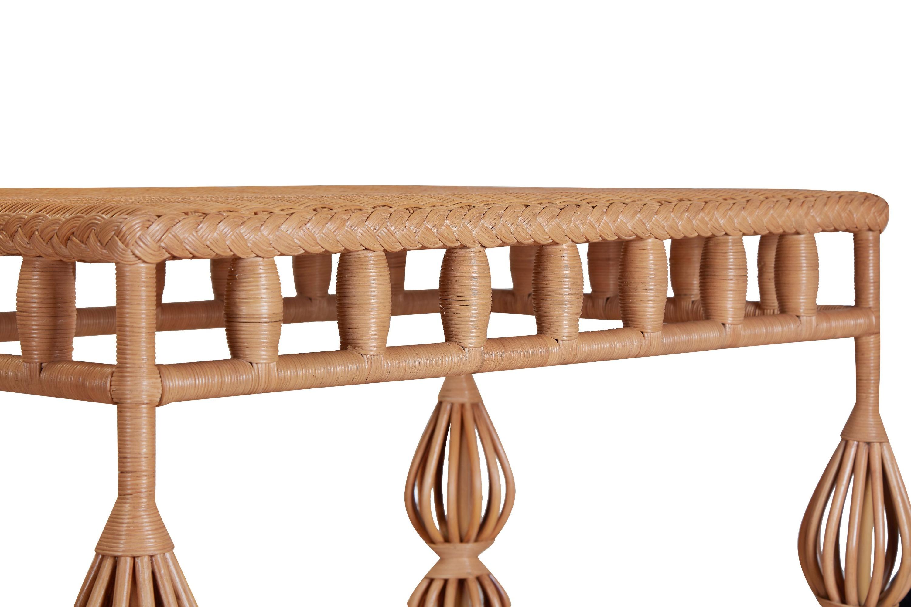 Bunny Williams Home Kenan Wicker Side Table For Sale 1
