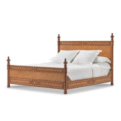 Bunny Williams Home King Bamboo Bed, Hand-Carved, New