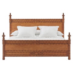 Bunny Williams Home King Bamboo Bed, Hand-Carved, New