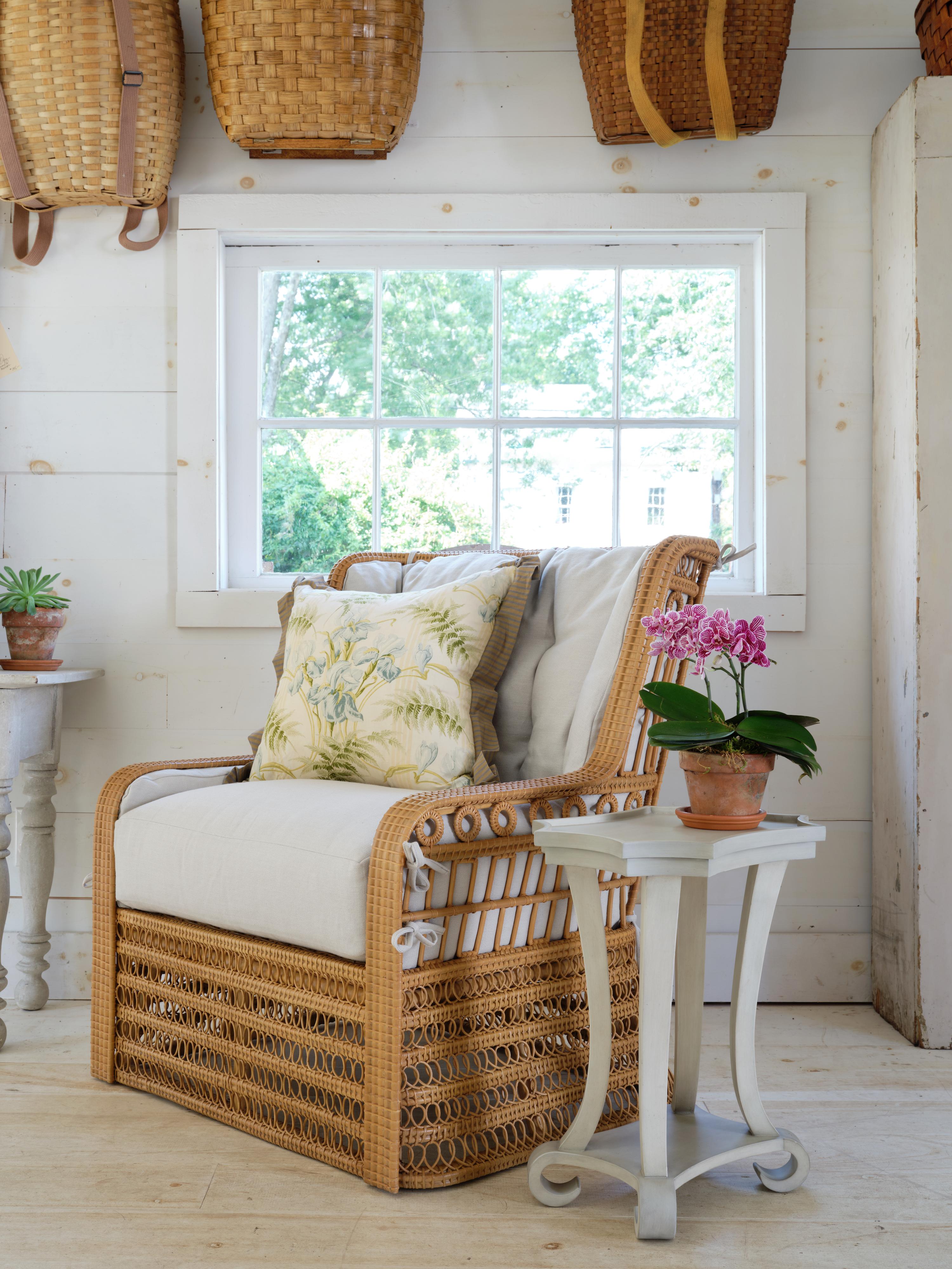 Rattan Bunny Williams Home Kinley Armchair For Sale