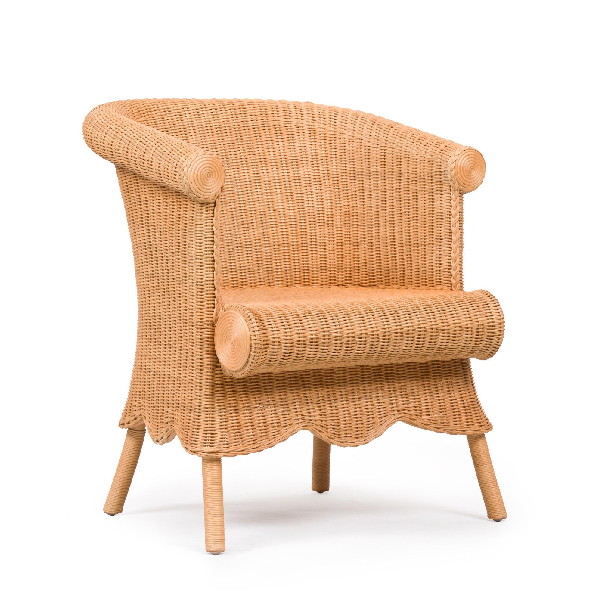 Rattan Poltrona in vimini Bunny Williams Home Laurel in vendita