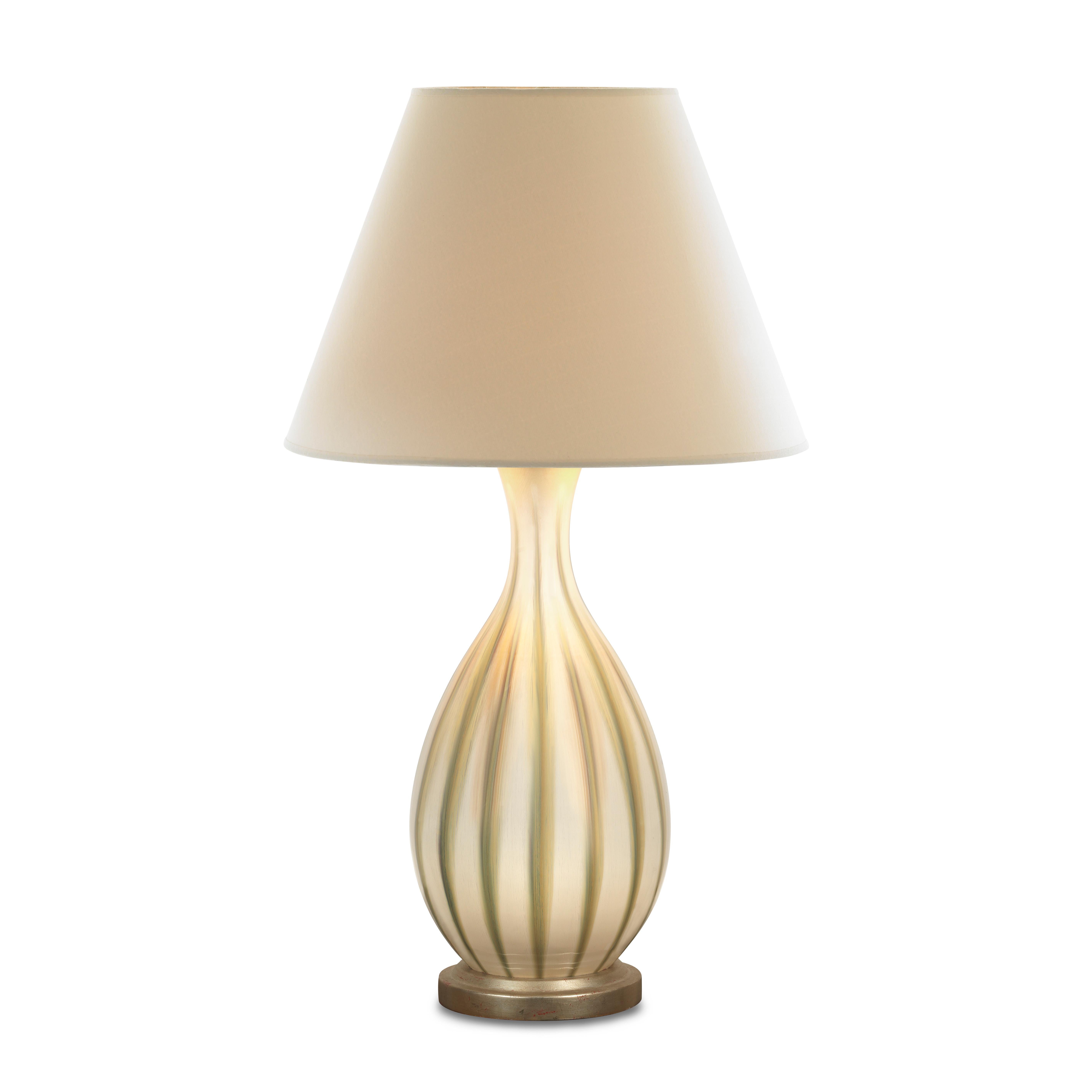 It’s hard to go wrong when you bring the colors of the outdoors into your room. Bring the tranquil feeling of your garden indoors with our Lichen Lamp whose elongated oval ceramic body is glazed in a delicate cream with subtle, hand-painted