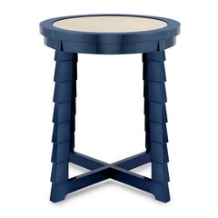 Bunny Williams Home Mateo Drinks Table, Blue