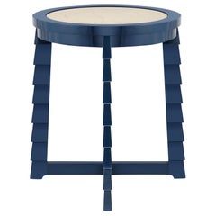 Bunny Williams Home Mateo Drinks Table, Blue