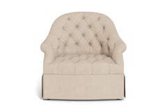 Olivia Armchair, Solid Performance Linen/Sand, by Bunny Williams Home