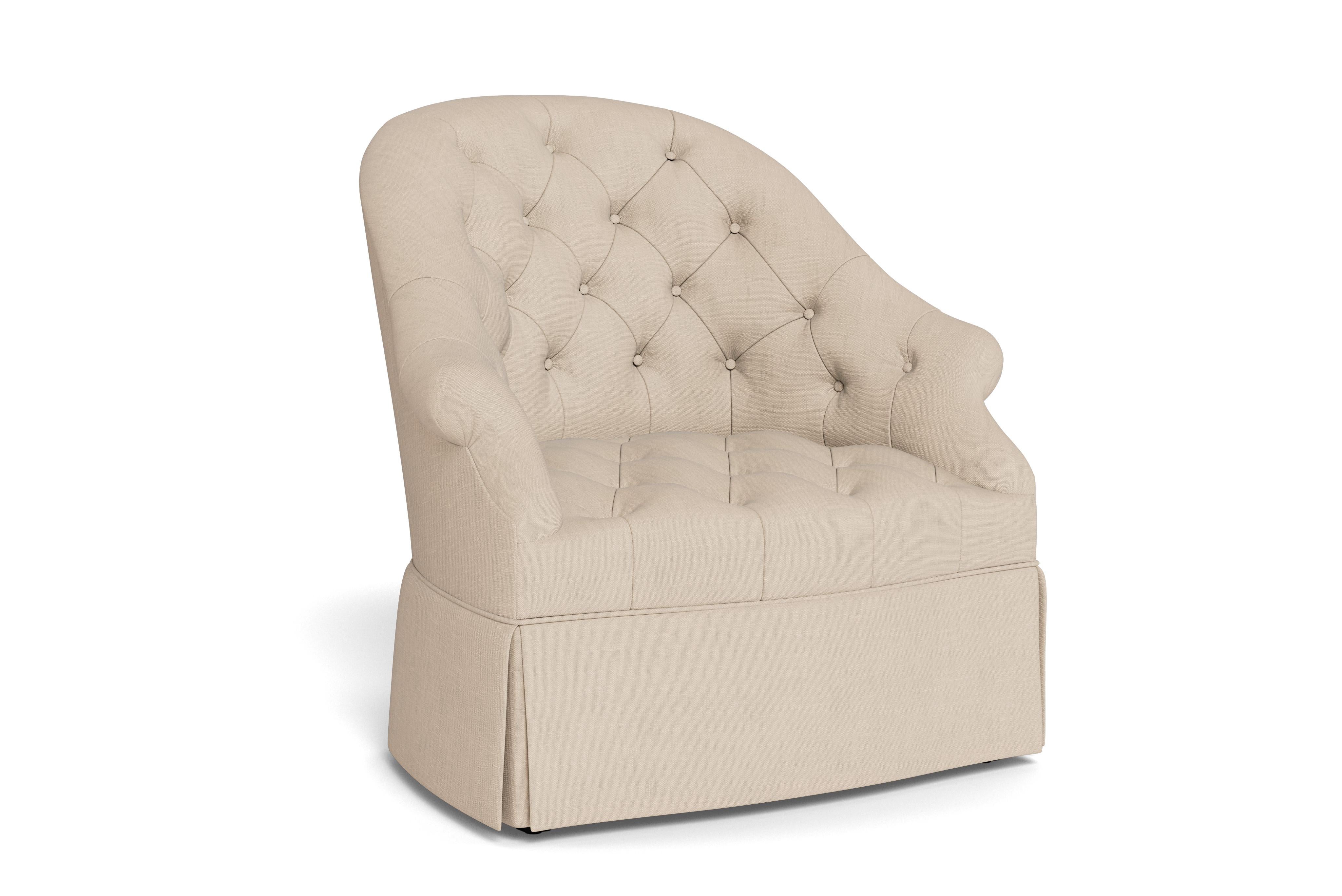 American Bunny Williams Home Olivia Armchair, Solid Performance Linen/Sand For Sale