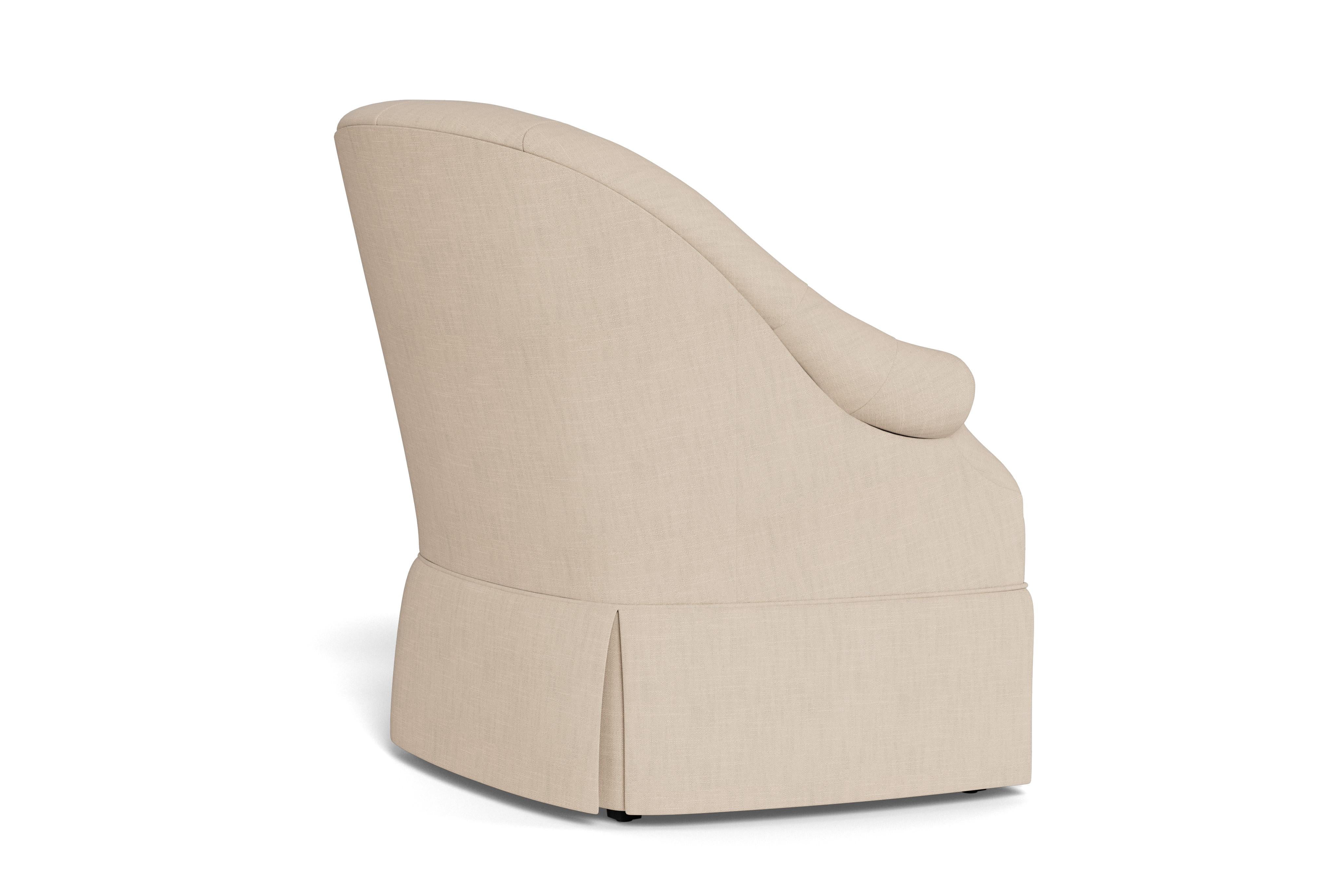 Synthetic Bunny Williams Home Olivia Armchair, Solid Performance Linen/Sand For Sale