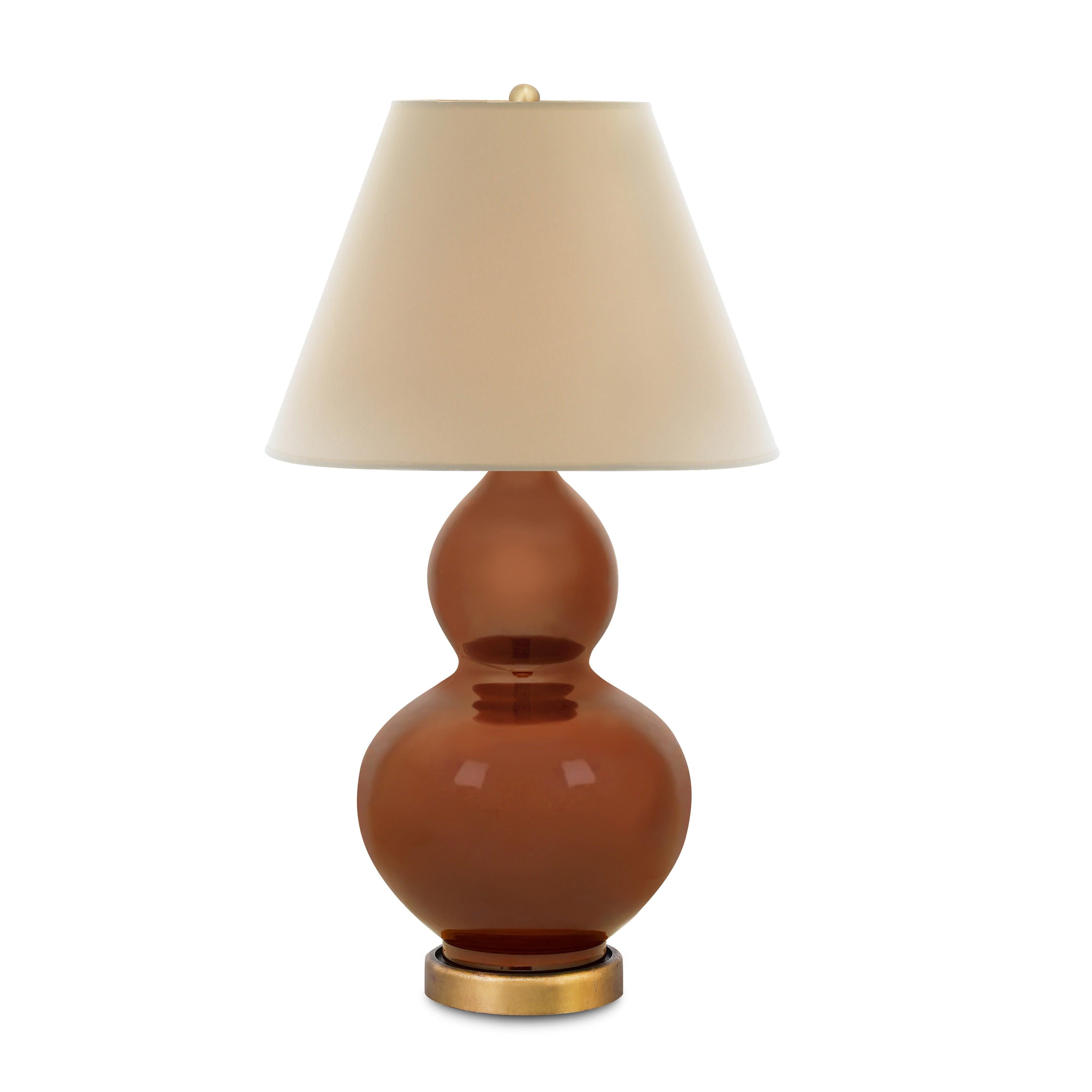 Gilt Bunny Williams Home Small Cinnamon Ceramic Lamp For Sale
