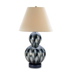 Bunny Williams Home, Small Pheasant Feather Lamp 'Blue with Blue Base'