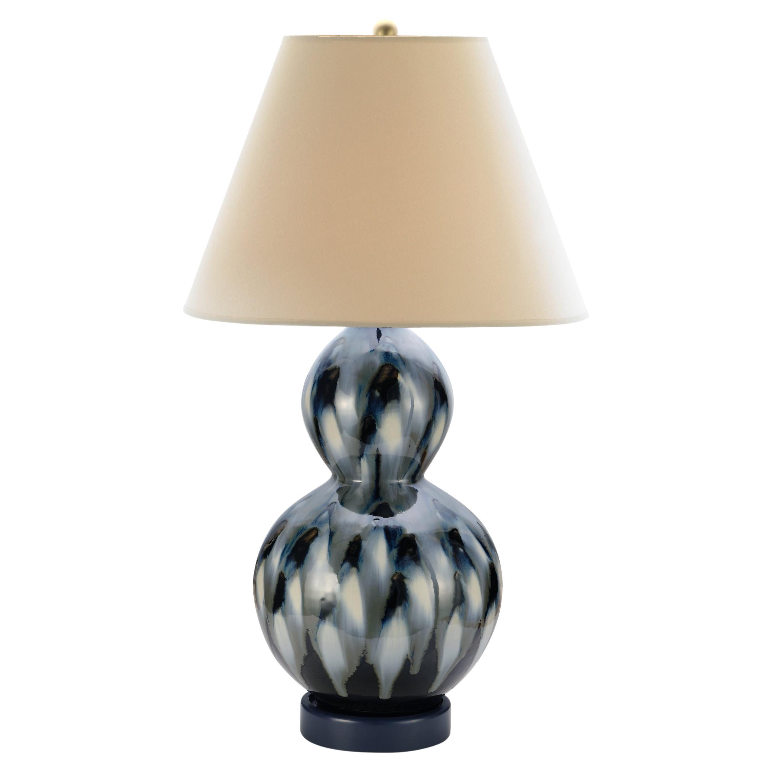 Bunny Williams Home, Small Pheasant Feather Lamp 'Blue with Blue Base' For Sale