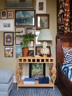 Brown Pheasant Feather Ceramic Lamp, Small, by Bunny Williams Home