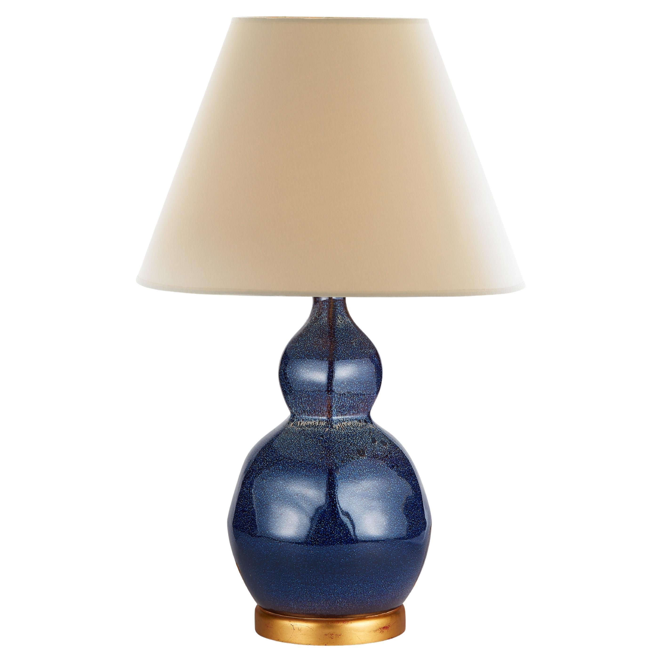 Bunny Williams Home Small Speckled Lamp (Indigo) For Sale