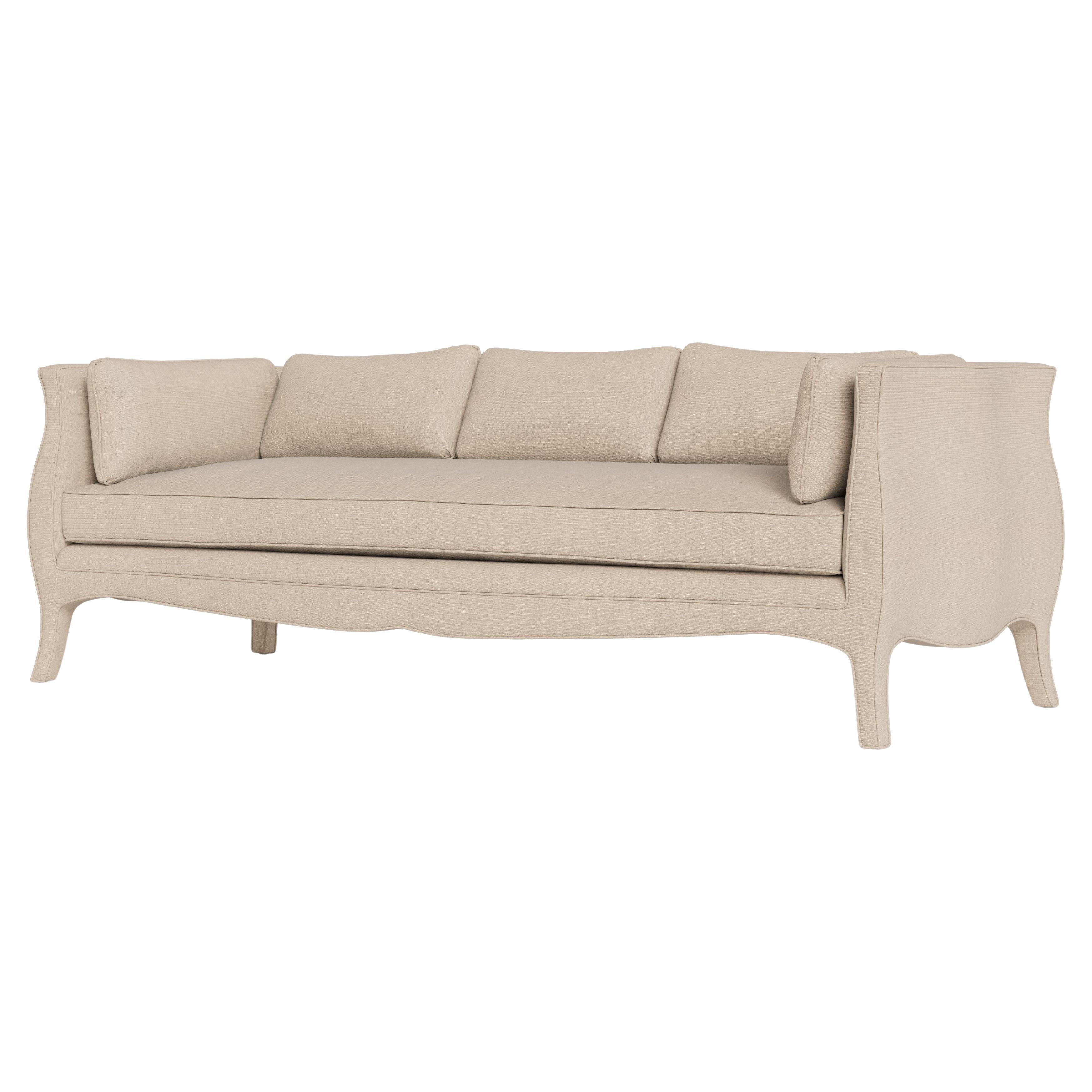 Bunny Williams Home Southern Belle Sofa 82", Solid Performance Linen/Sand For Sale