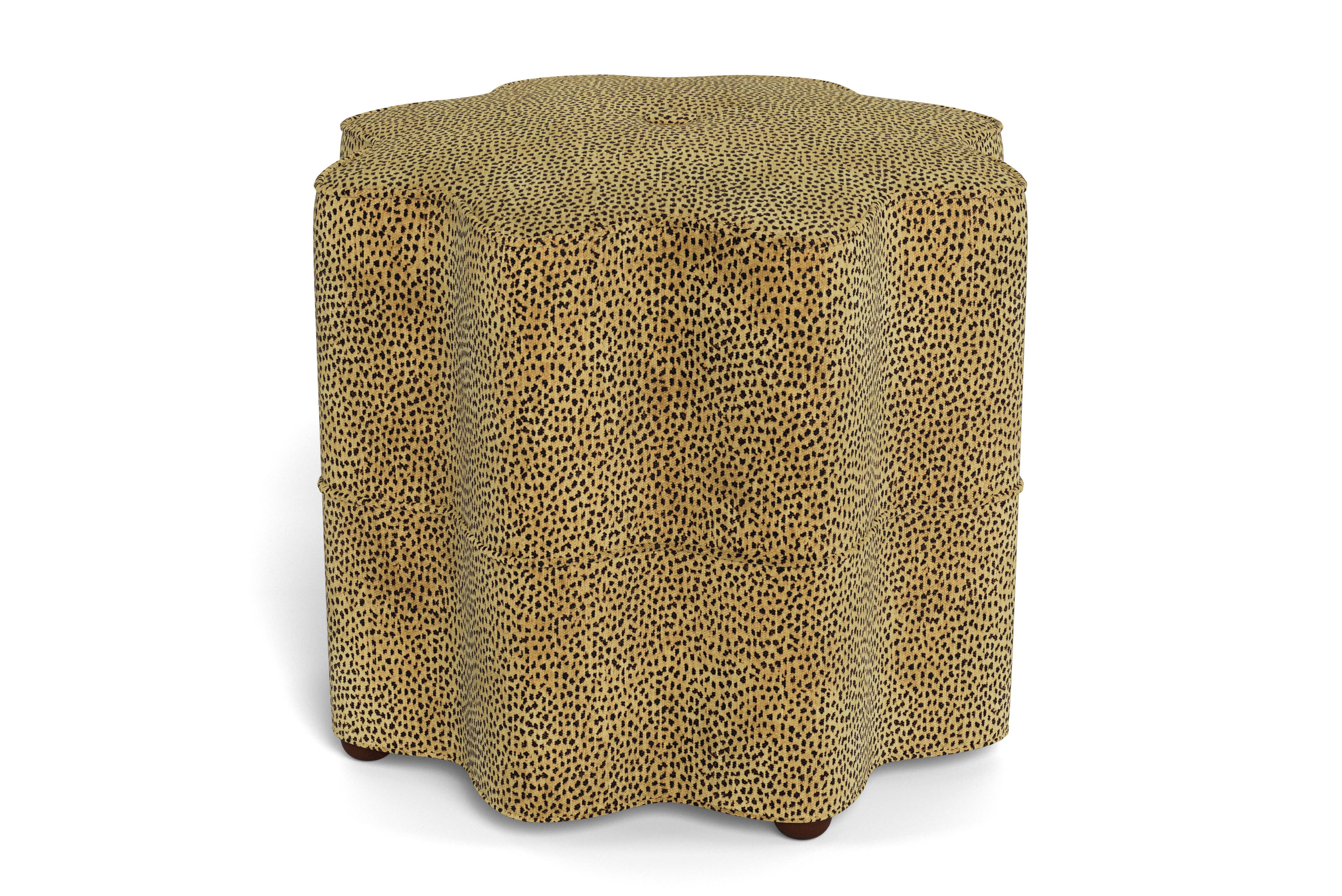 Stools are a brilliant way to create intimacy in a seating area and our Stella stool, compact and iconic in shape, is a great way to do this. The tight upholstered top, banded base, and center button come together in a laid-back, delicate style. The