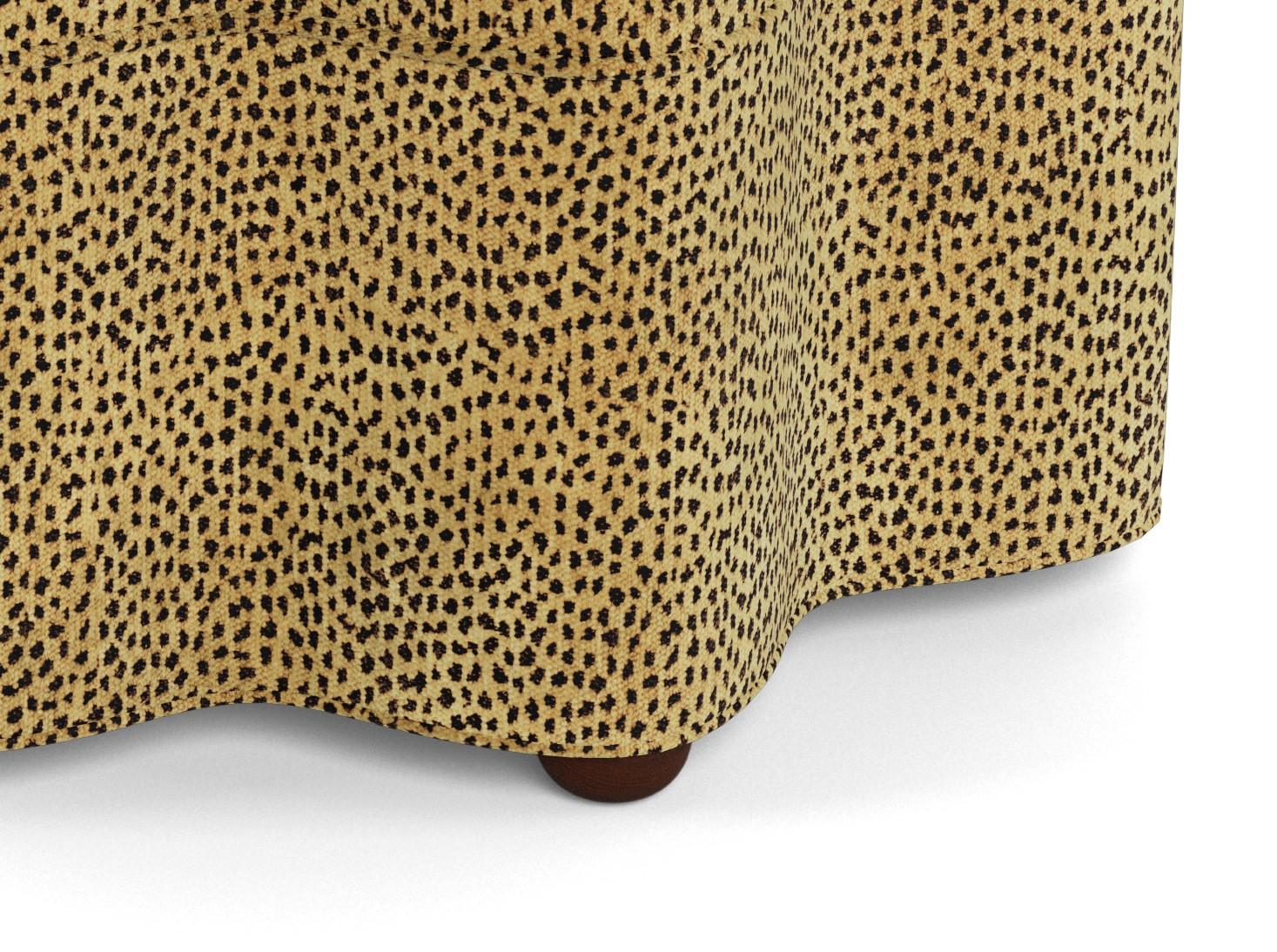 Bunny Williams Home Stella Stool, Leopard Chenille/Natural In New Condition For Sale In New York, NY