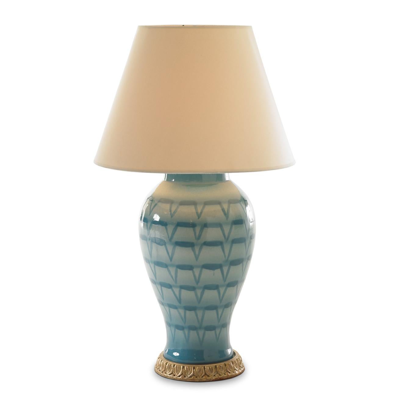 Gilt Bunny Williams Home Turquoise Table Lamp For Sale