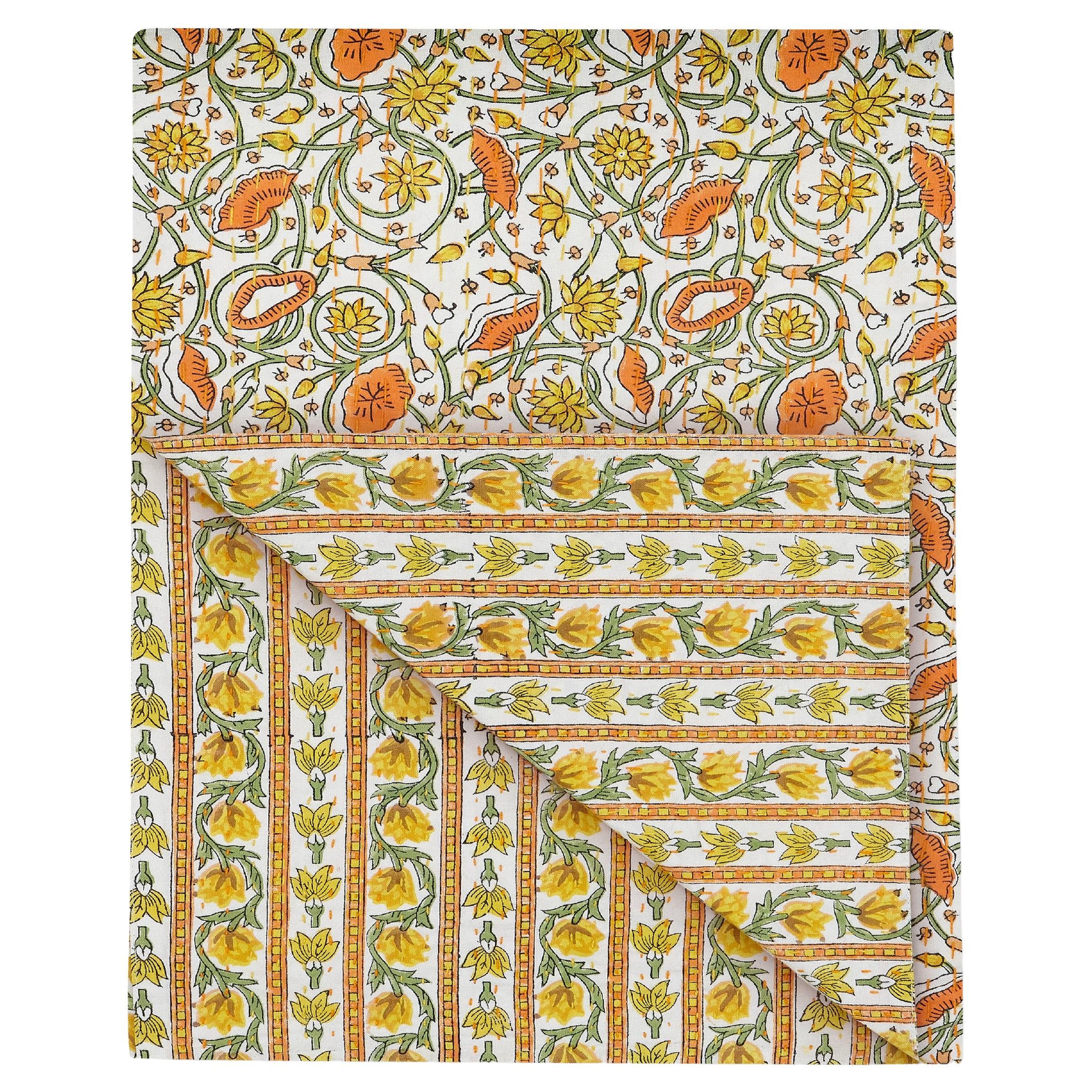 Bunny Williams Home Yellow Lotus Coverlet (King)
