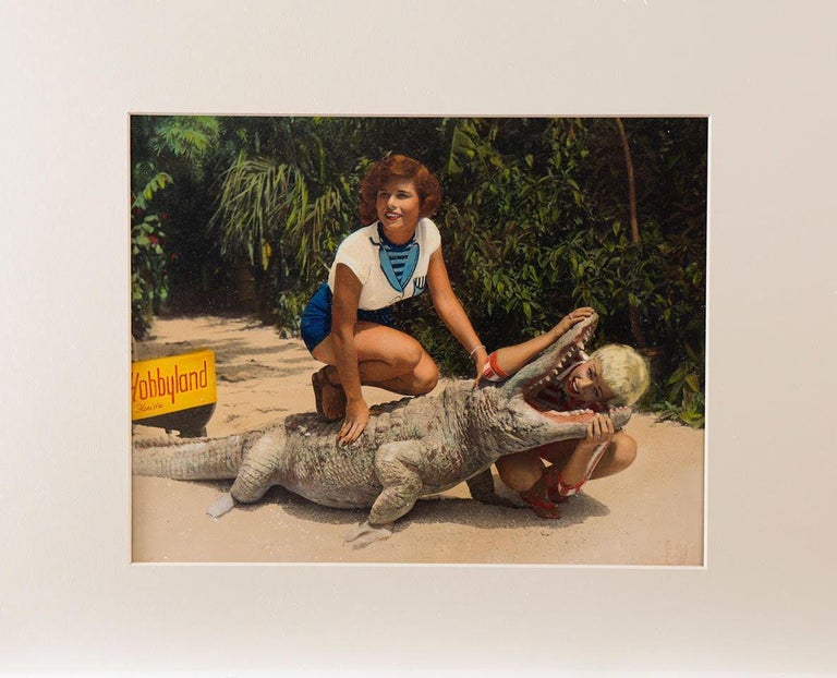 Playful Pin-Up Models at Hobbyland, Florida - Mixed Media Art by Bunny Yeager