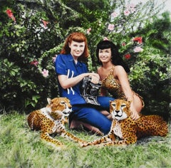 Bettie Page and Cheetahs at Africa USA, Boca Raton, Florida, 1954